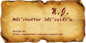 Márhoffer Józsiás névjegykártya